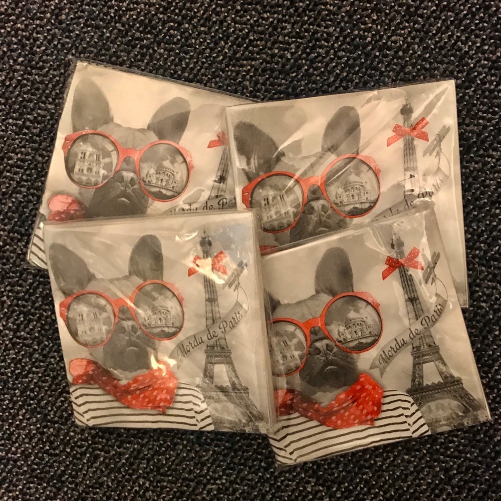 4 packs of Morde De Paris Frenchie Napkins